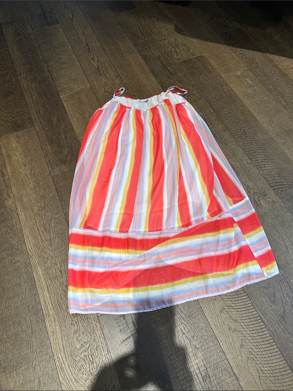 Endless Rose Coral, Yellow & White Striped Maxi Skirt
